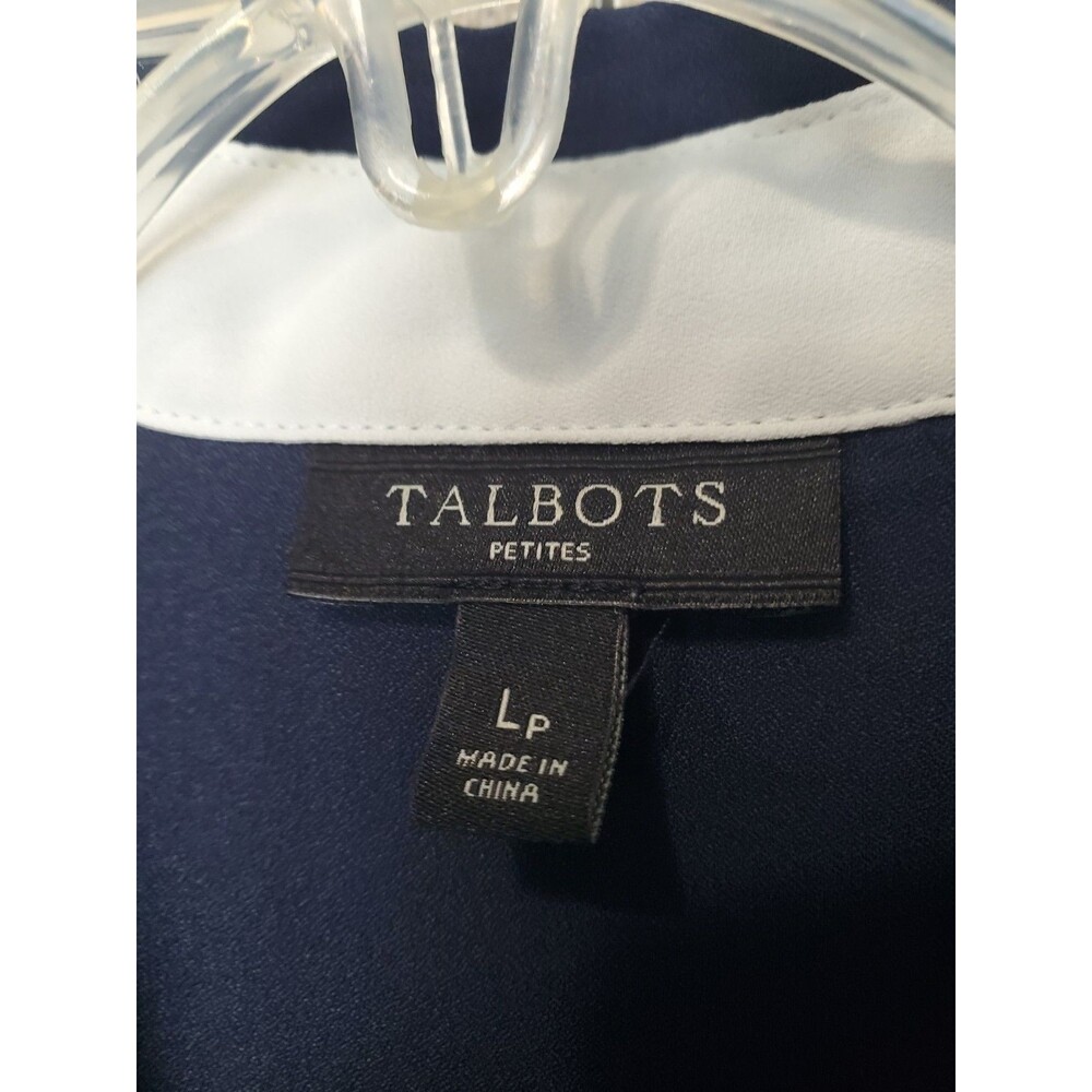 Talbots Petite Colorblock Roll-Tab Sleeve Button-… - image 4